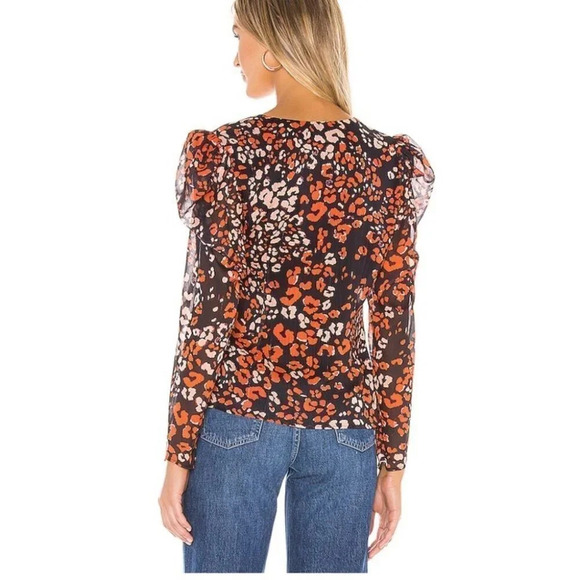 ASTR The Label Leopard Print Lissa Wrap Top  NWT - Picture 3 of 5